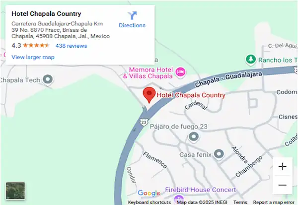 Mapa y Ubicación de Hotel Chapala Country