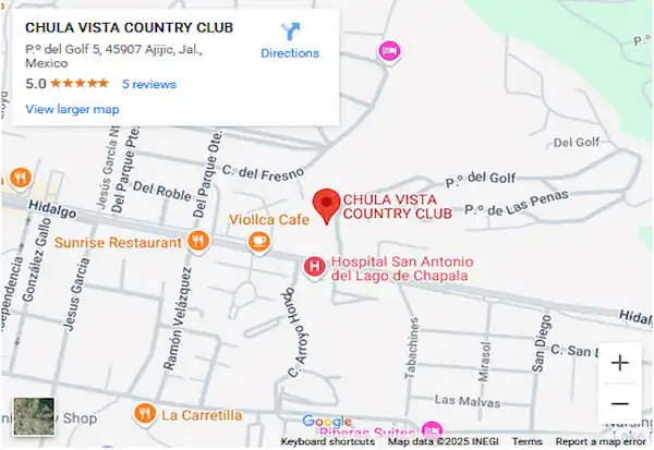 Mapa y Ubicacion en Chula Vista Country Club Ajijic Jalisco México