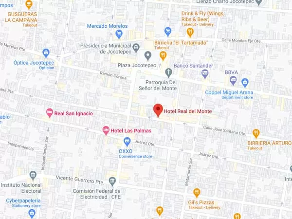 Hotel Real del Monte Jocotepec Map