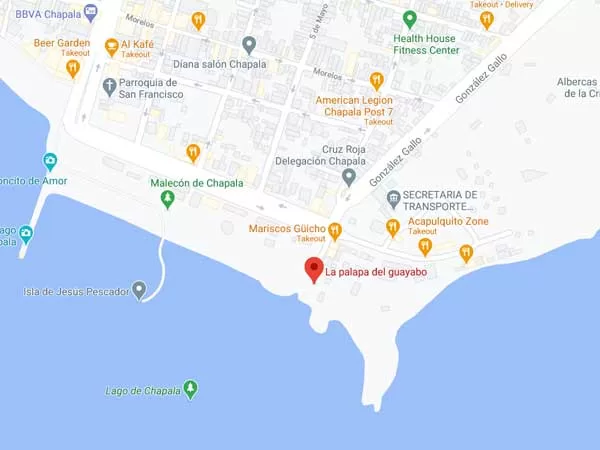 La Palapa del Guayabo Chapala Jalisco Mexico Map