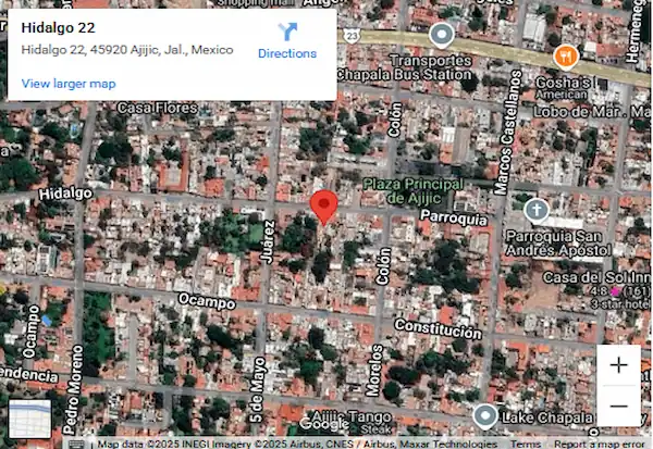 Hotel Casa Mis Amores Ajijic Bed and Breakfast Map and Location