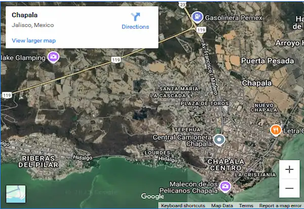 Mapa y Ubicación de la Ciudad de Chapala Chapala Jalisco México